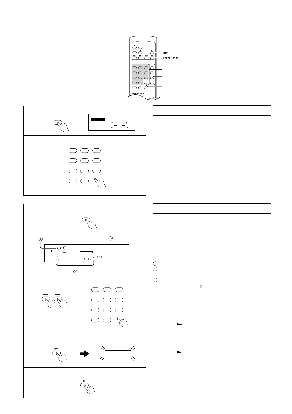 Useful functions, During playback, press the next selection butto, While the “– –” is flashing, select the next de | Press the time edit button, Press the play button, Press the play button again, Pause | Onkyo DX-7222 User Manual | Page 12 / 16