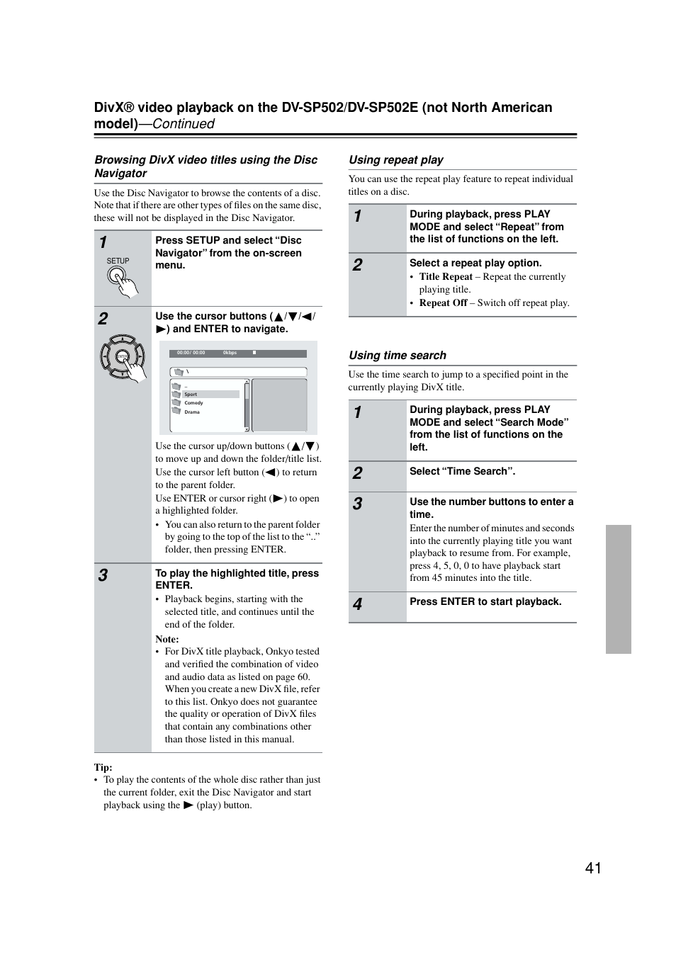 Onkyo DV-SP502E User Manual | Page 41 / 73