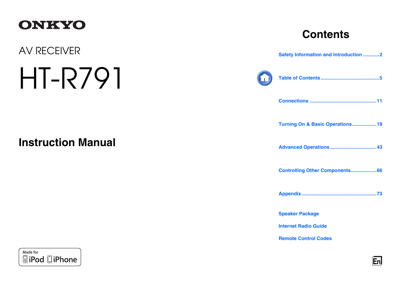 Onkyo AV Receiver HT-R791 User Manual | 148 pages