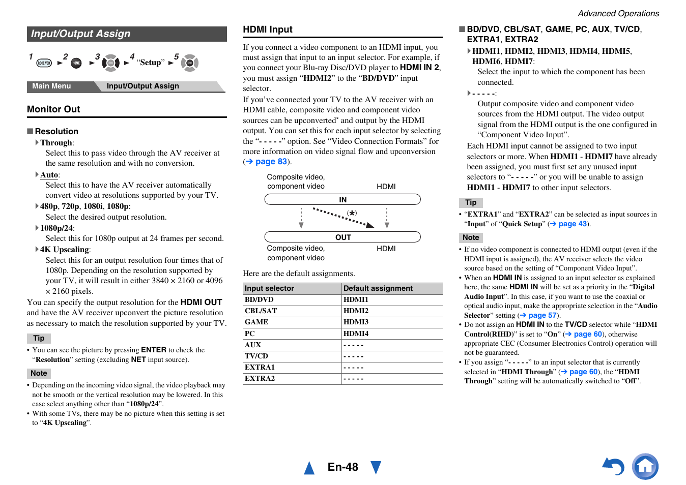 Input/output assign, En-48 | Onkyo AV Receiver HT-R791 User Manual | Page 48 / 148