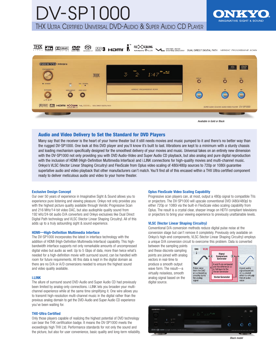 Onkyo DV-SP1000 User Manual | 2 pages