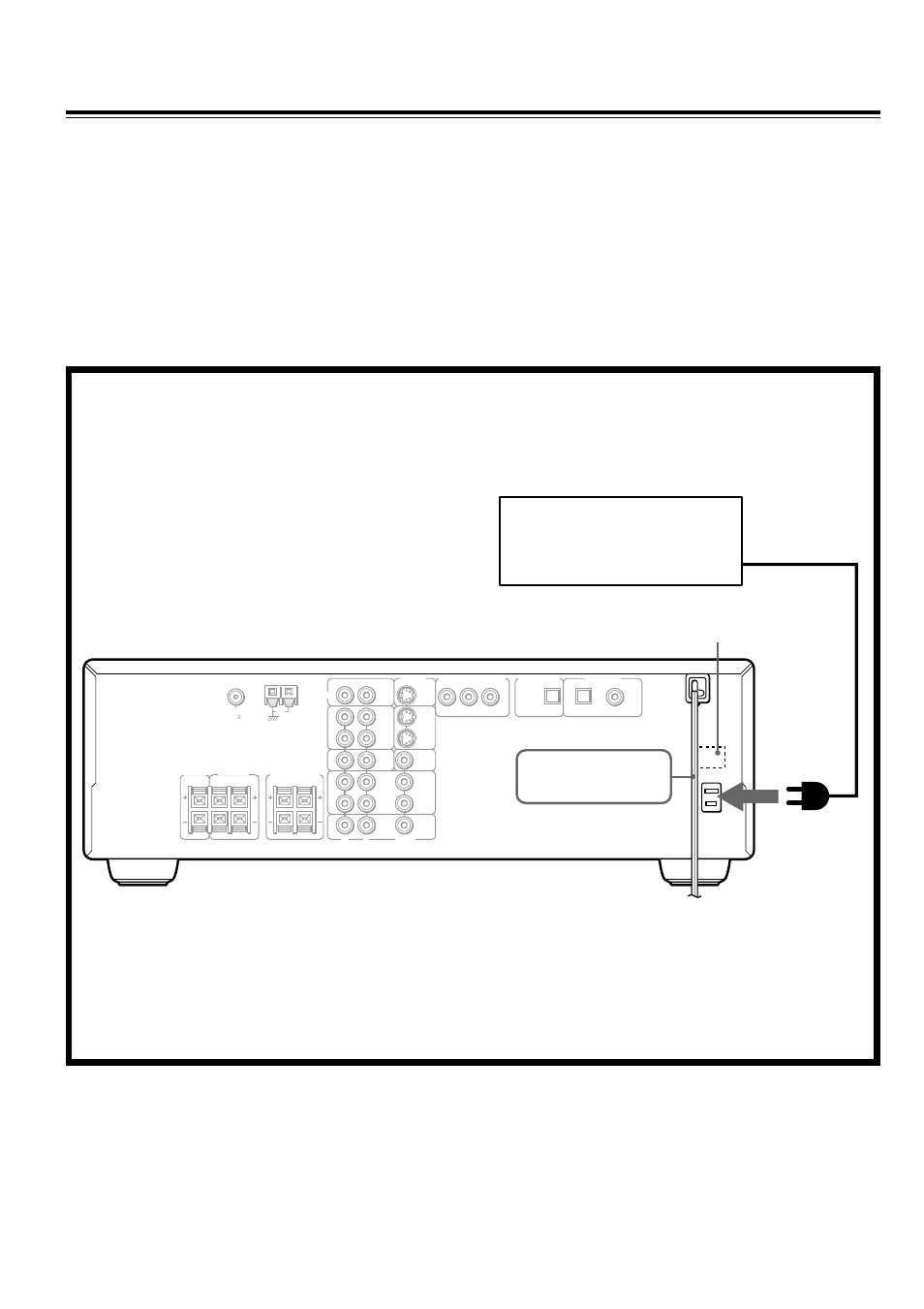 Connecting to ac outlet on the rear panel, Another component, Before connecting | Label above the ac outlet | Onkyo DR-90 User Manual | Page 16 / 68