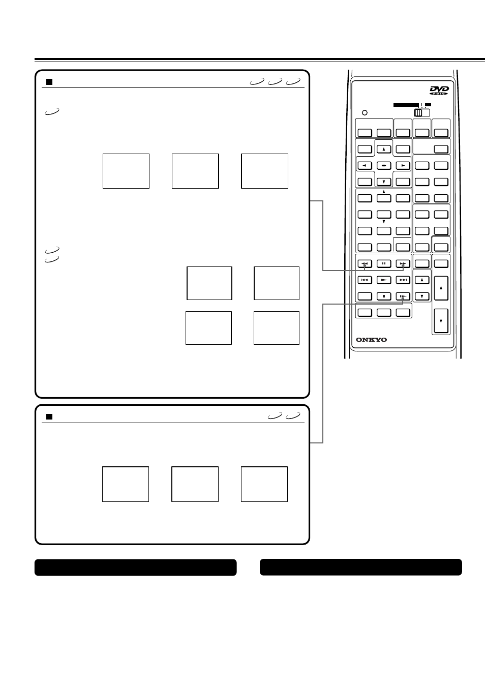 Playing dvd videos/video cds/audio cds (continued), Various functions while playing discs, Enjoying the sound effects | Press fr or ff during playback, See page 30 | Onkyo DR-90 User Manual | Page 22 / 68