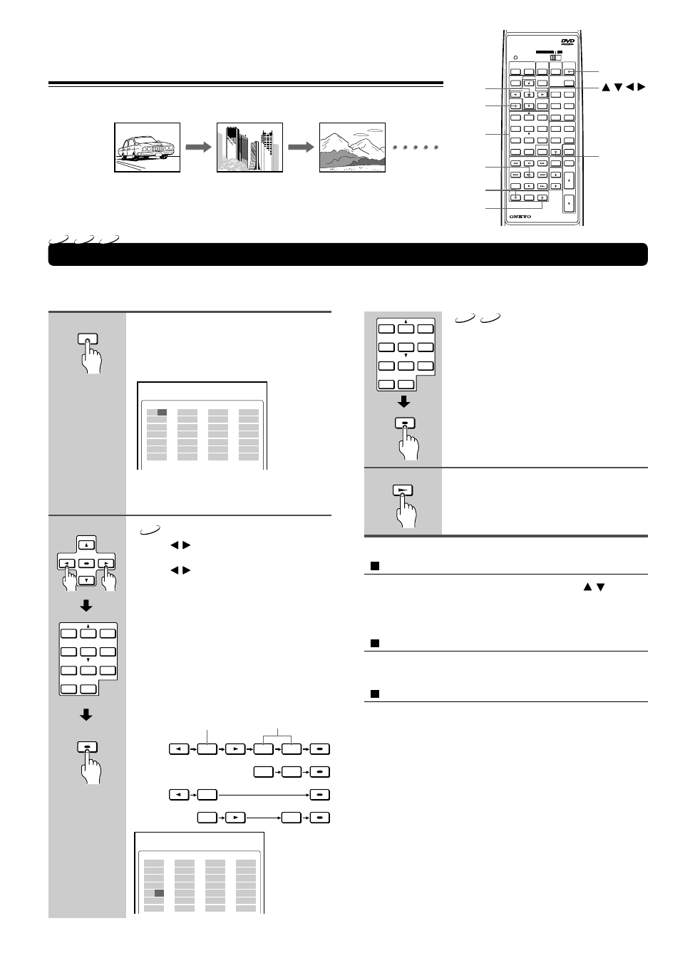 Playing in a favorite order, The following display appears, T: title number c: chapter number | Press clear, Display / / / clear repeat return, E.g. when the dvd video is in the dvd receiver, Title number chapter number, Repeat this step to select the next track | Onkyo DR-90 User Manual | Page 34 / 68