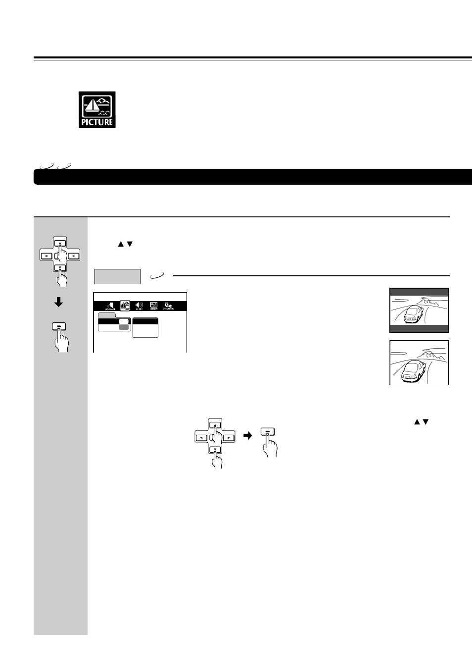 Customizing the function settings (continued), Picture setting | Onkyo DR-90 User Manual | Page 48 / 68