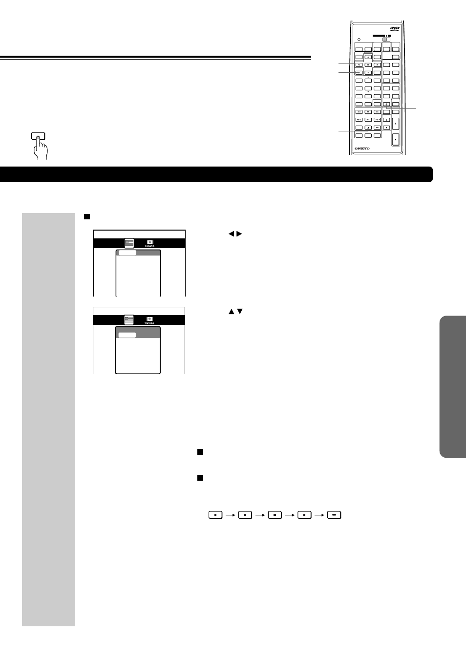 Adv anced d vd/video cd/ a udio cd operation, Continued) (continued on next page), Return stop clear | Onkyo DR-90 User Manual | Page 55 / 68