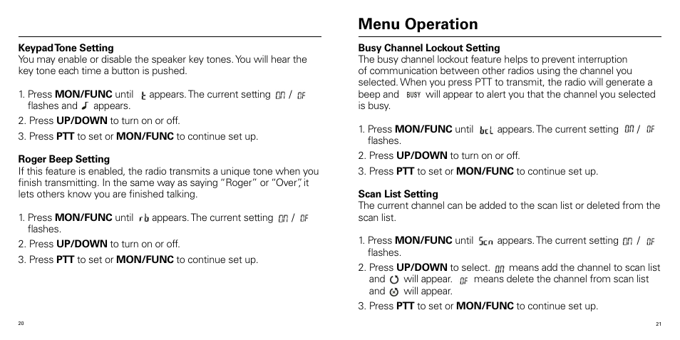 Menu operation | Olympia P324 User Manual | Page 11 / 17