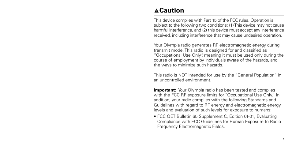 Caution | Olympia P324 User Manual | Page 2 / 17