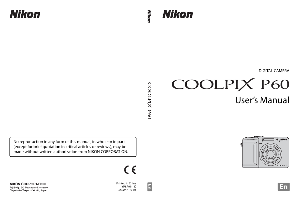 Nikon P60 User Manual | 144 pages