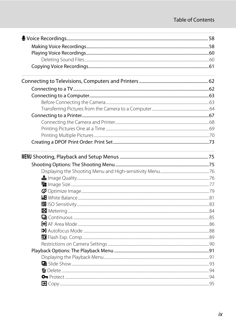 Nikon P60 User Manual | Page 11 / 144