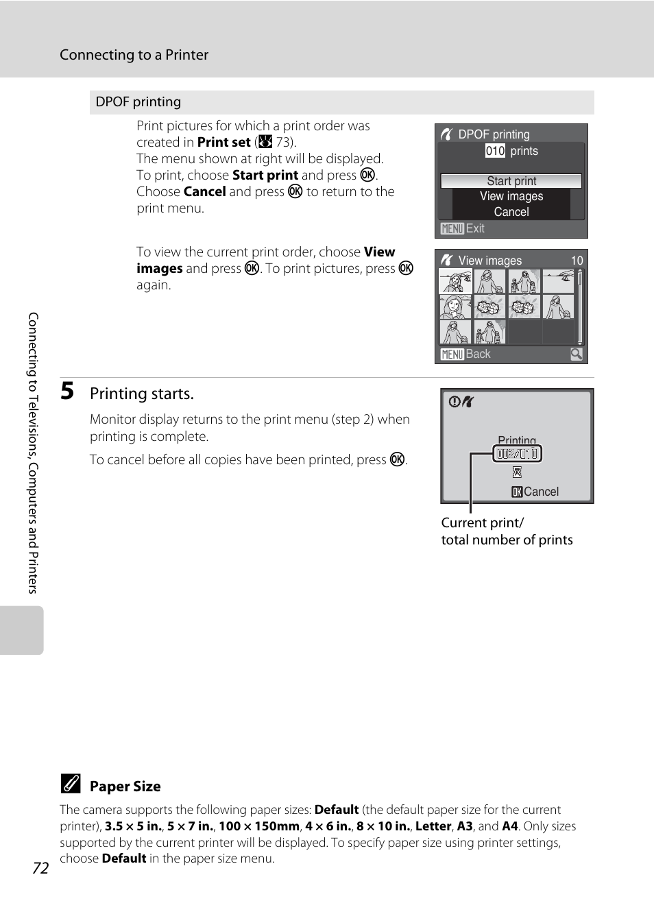 Printing starts | Nikon P60 User Manual | Page 84 / 144