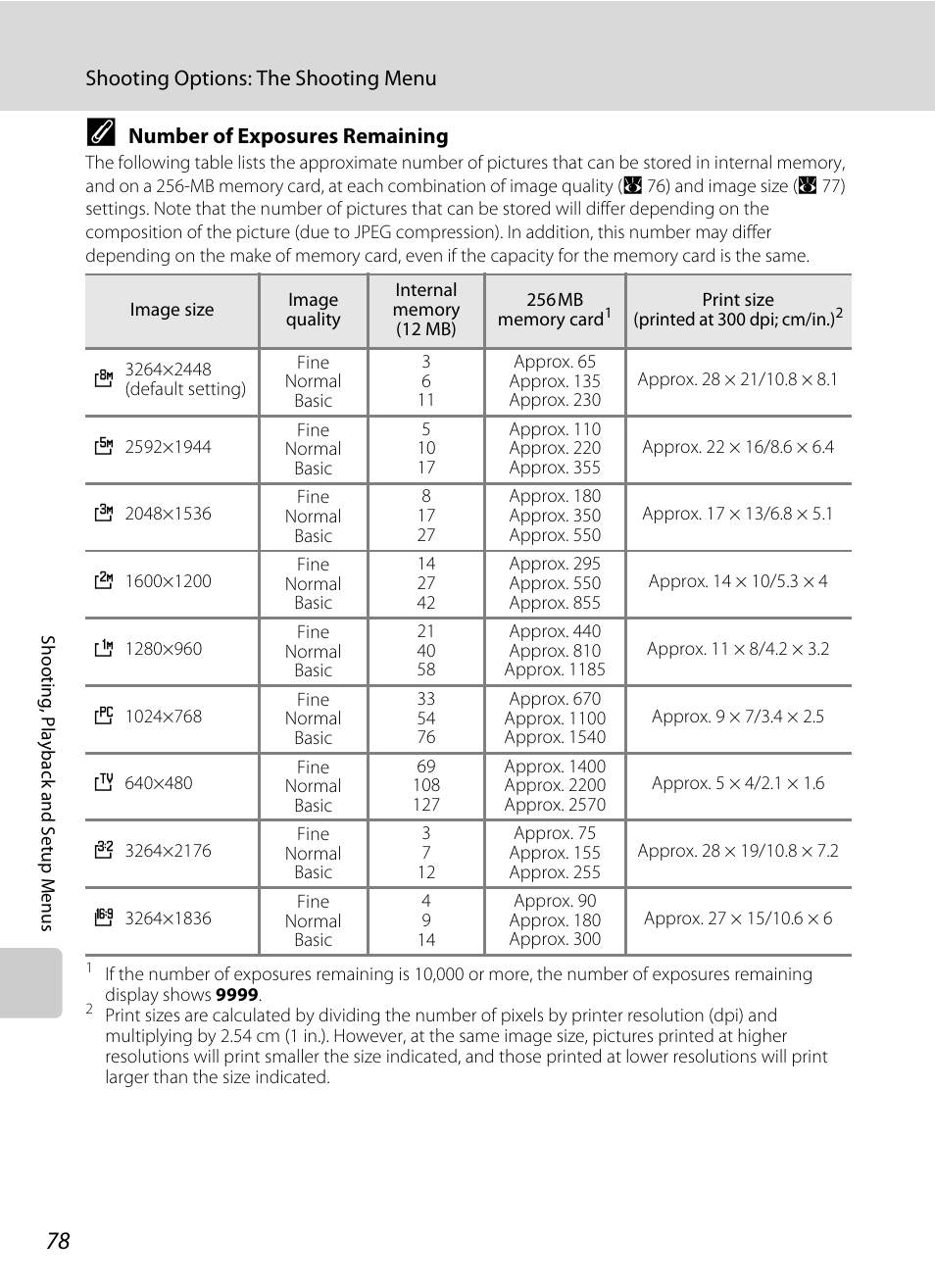 Number of exposures remaining, A 78) | Nikon P60 User Manual | Page 90 / 144