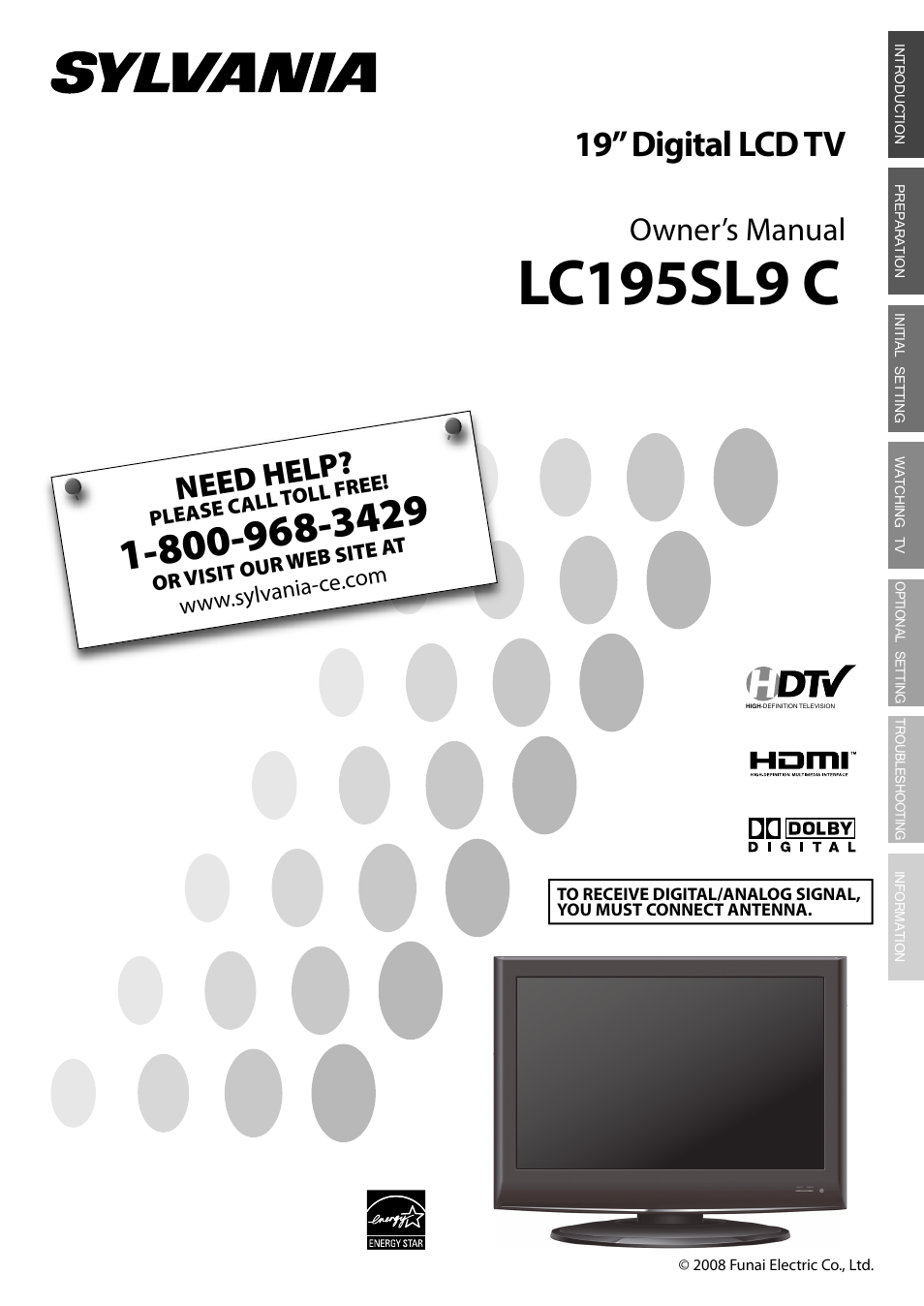 Sylvania LC195SL9C User Manual | 76 pages