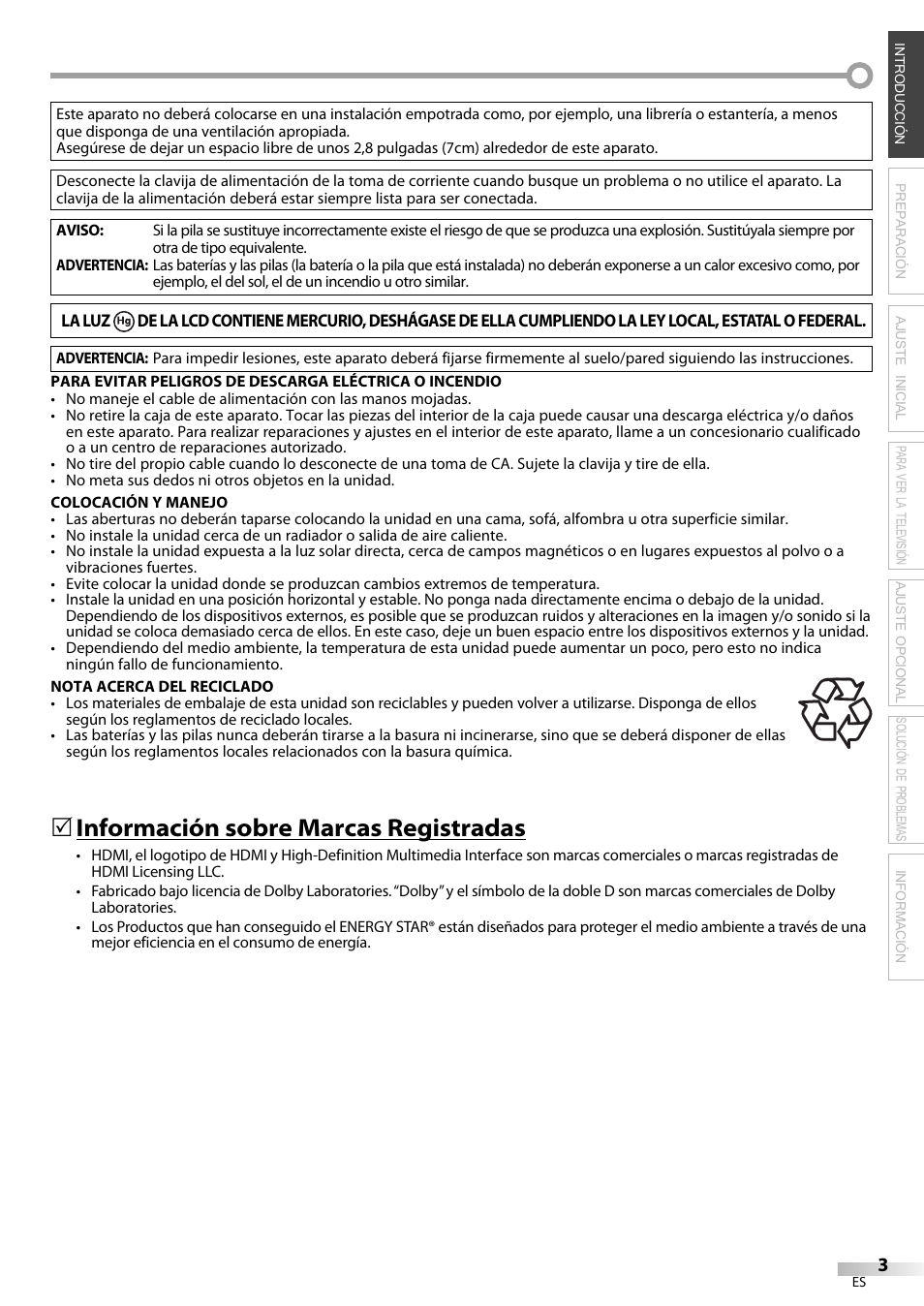 Información sobre marcas registradas | Sylvania LC195SL9C User Manual | Page 41 / 76