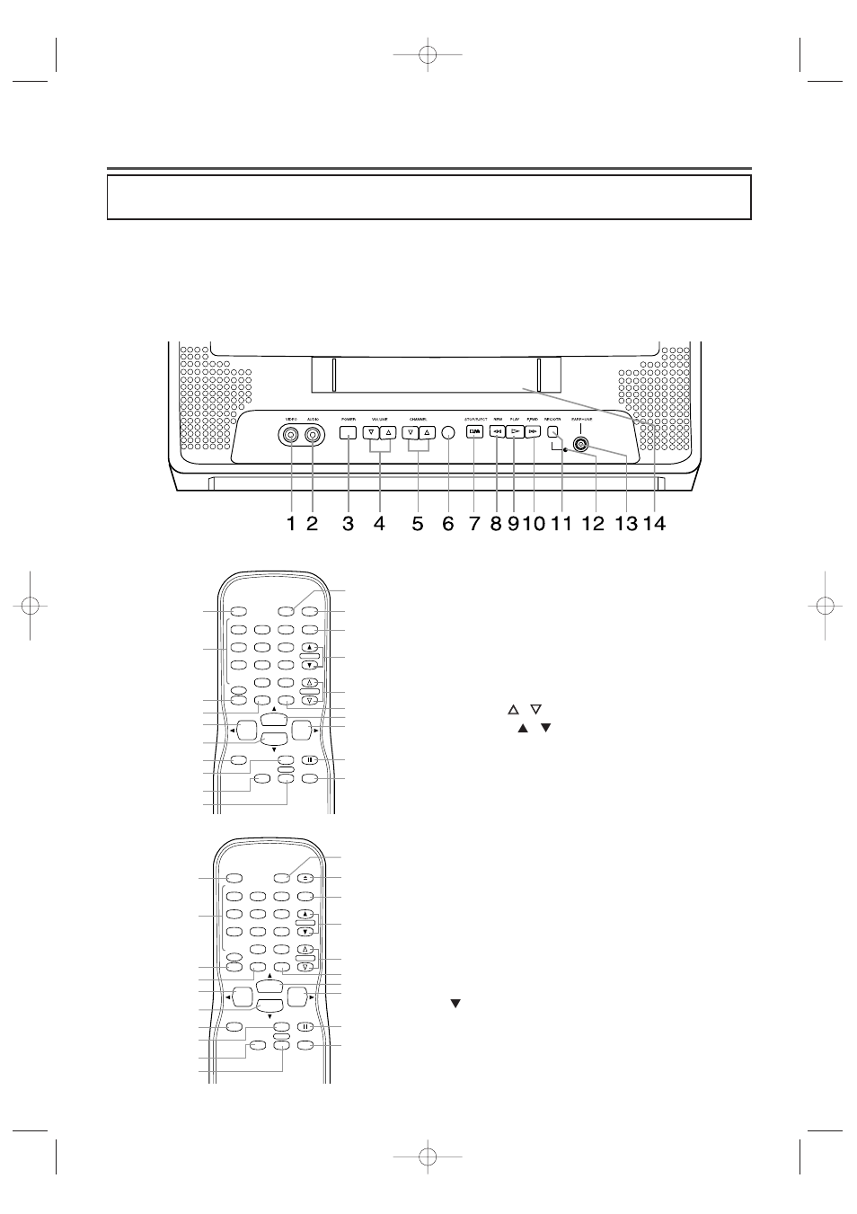 Operating controls and functions, 7 - en, Adjust the volume level. 5 | Press to stop the tape motion. l | Sylvania SRC2213W User Manual | Page 7 / 32