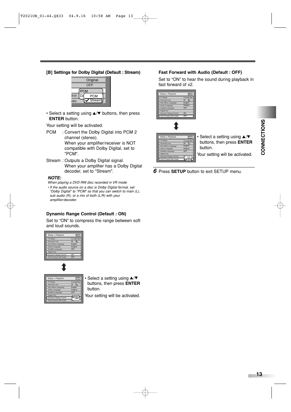 Connections | Sylvania 6727FRE User Manual | Page 13 / 88