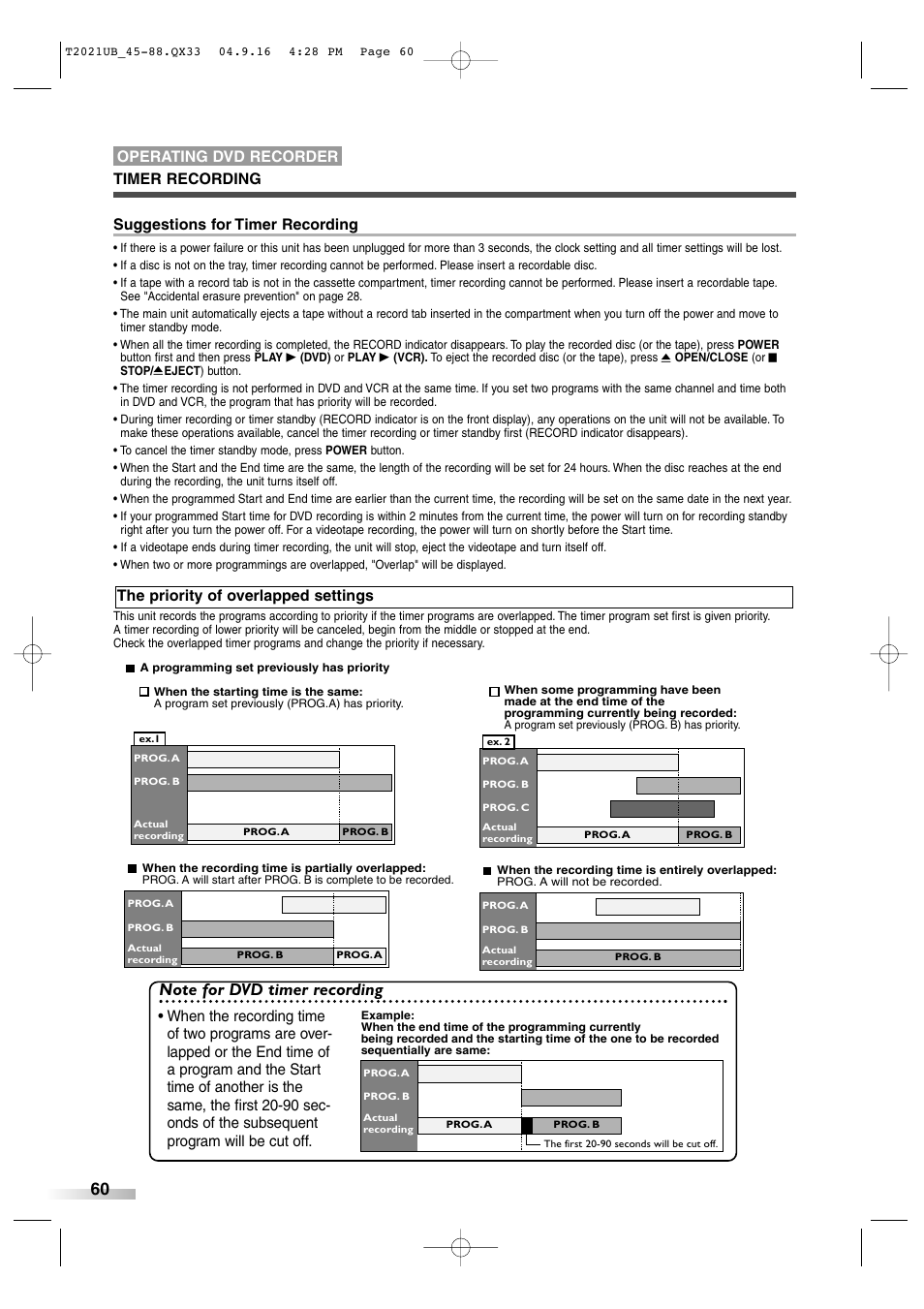 Suggestions for timer recording | Sylvania 6727FRE User Manual | Page 60 / 88