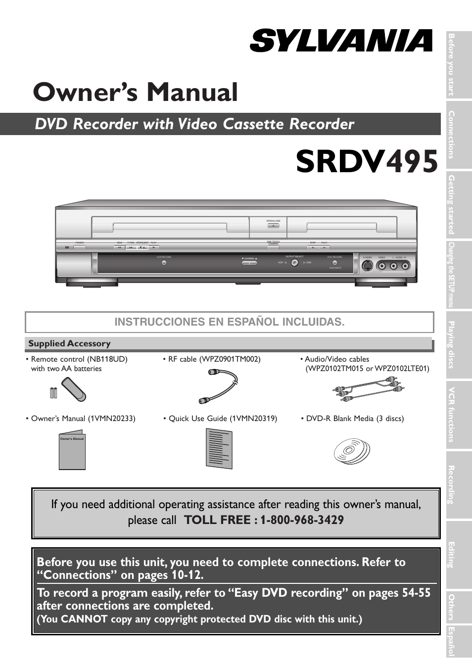 Sylvania SRDV495 User Manual | 108 pages