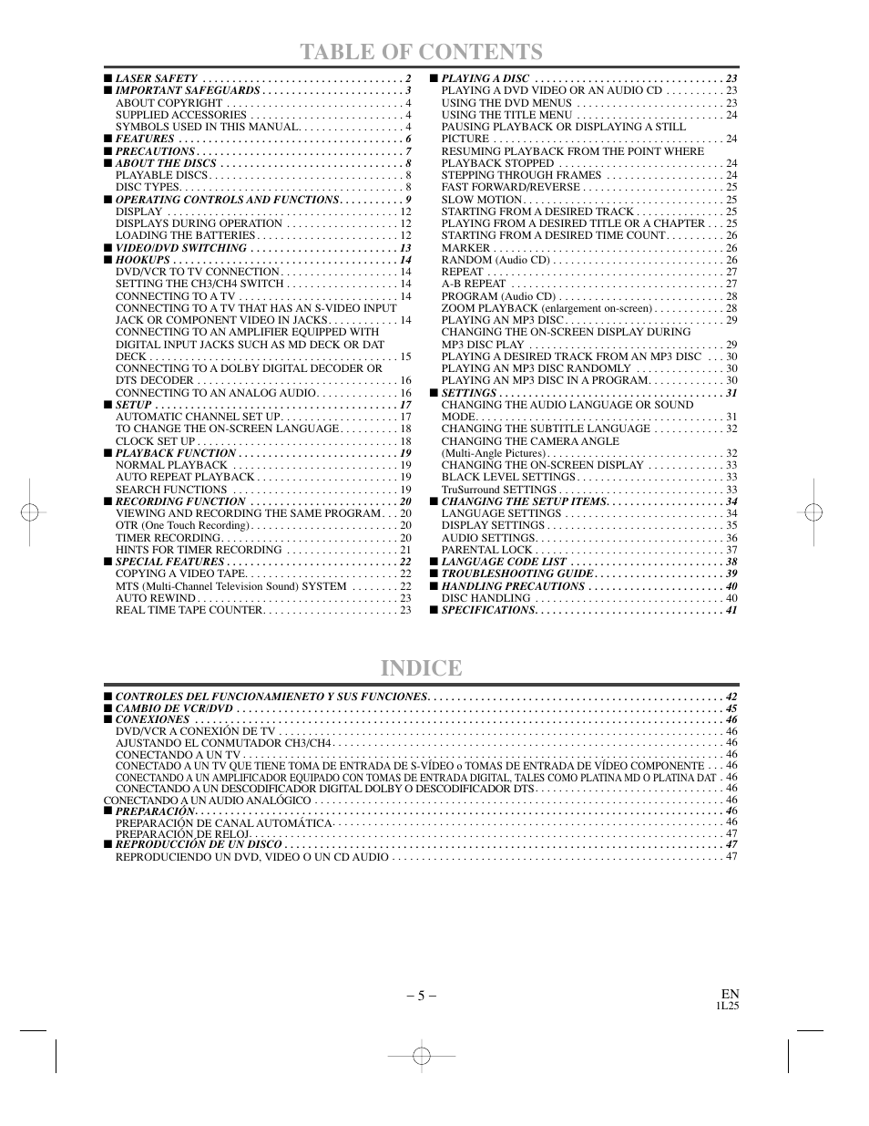 Sylvania DVC850C User Manual | Page 5 / 48
