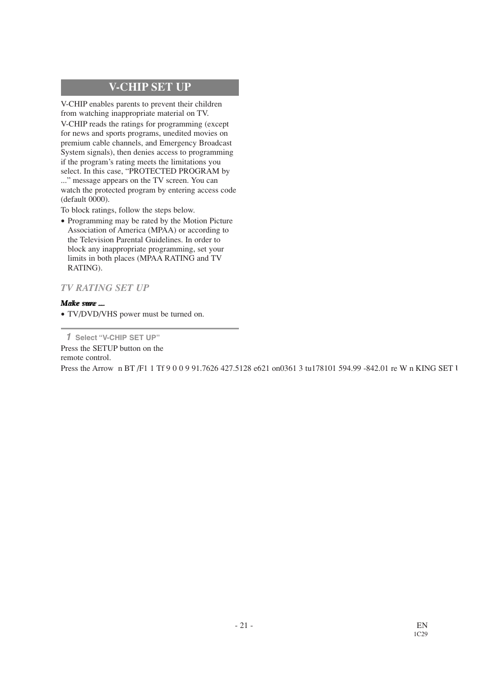 V-chip set up | Sylvania 6727DC User Manual | Page 21 / 64