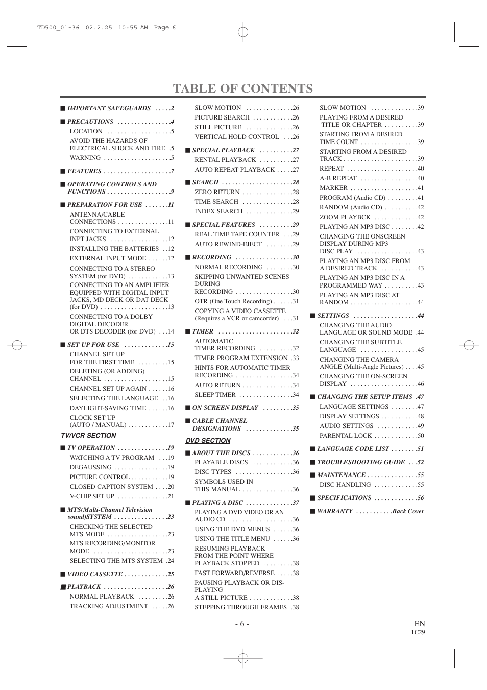 Sylvania 6727DC User Manual | Page 6 / 64
