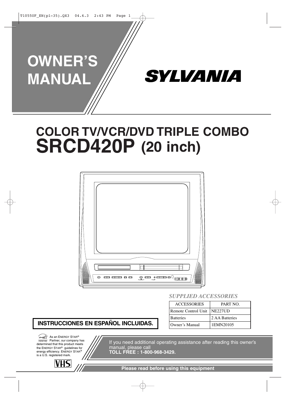 Sylvania SRCD420P User Manual | 56 pages