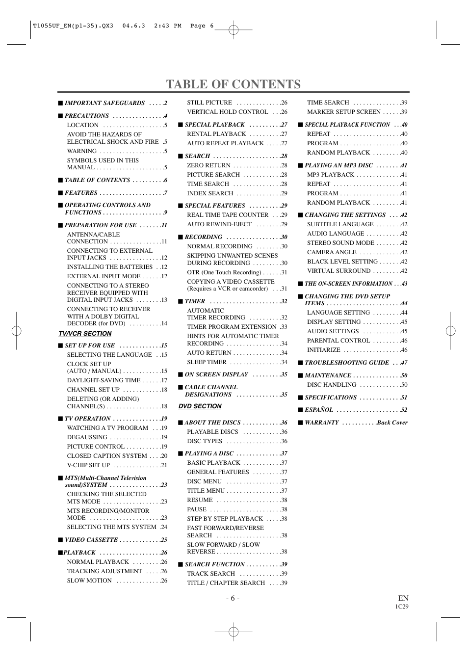 Sylvania SRCD420P User Manual | Page 6 / 56