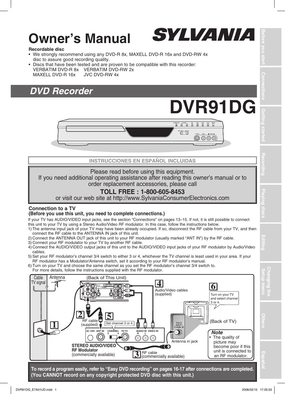 Sylvania DVR91DG User Manual | 82 pages