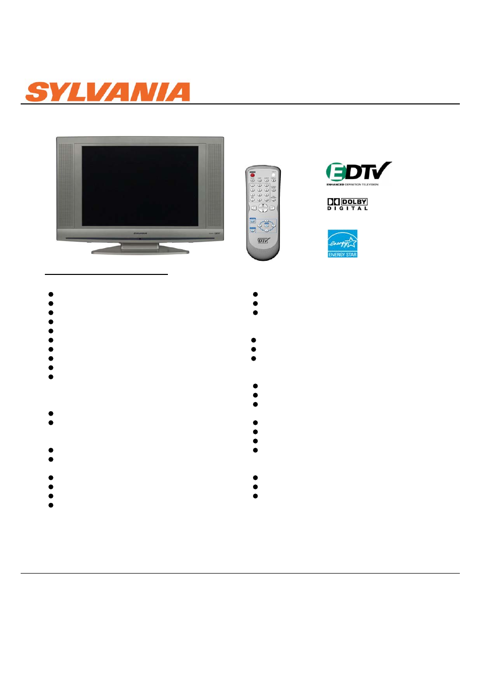 Sylvania LC200SL8 User Manual | 1 page