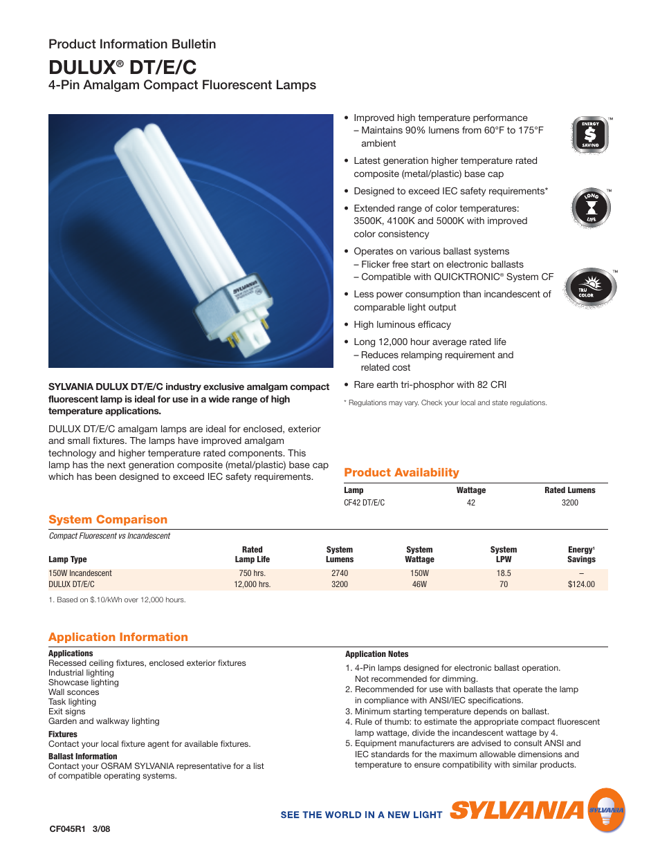 Sylvania DULUX 20866 User Manual | 2 pages