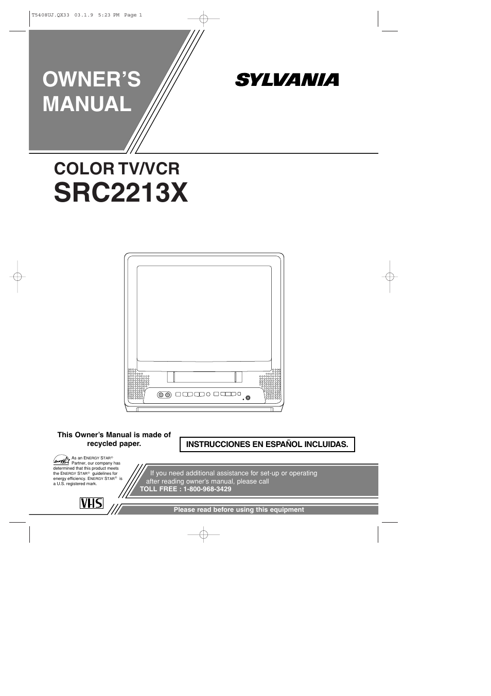 Sylvania SRC2213X User Manual | 32 pages