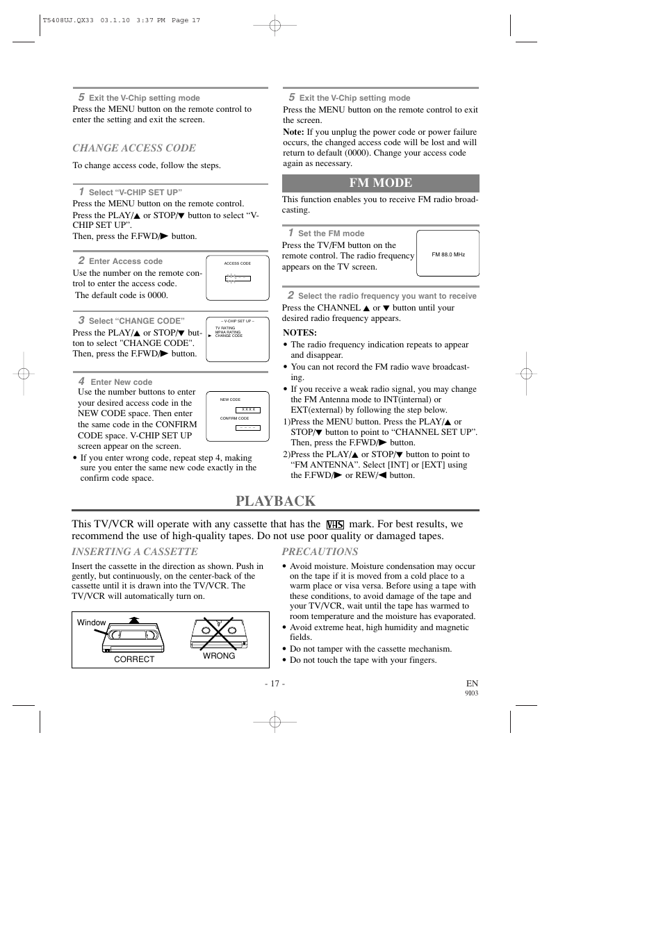 Playback, Fm mode | Sylvania SRC2213X User Manual | Page 17 / 32