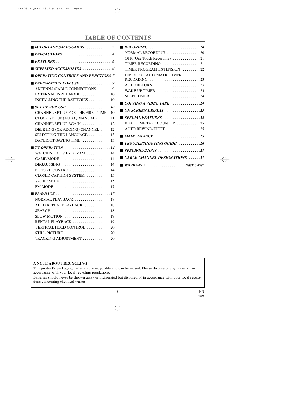 Sylvania SRC2213X User Manual | Page 5 / 32