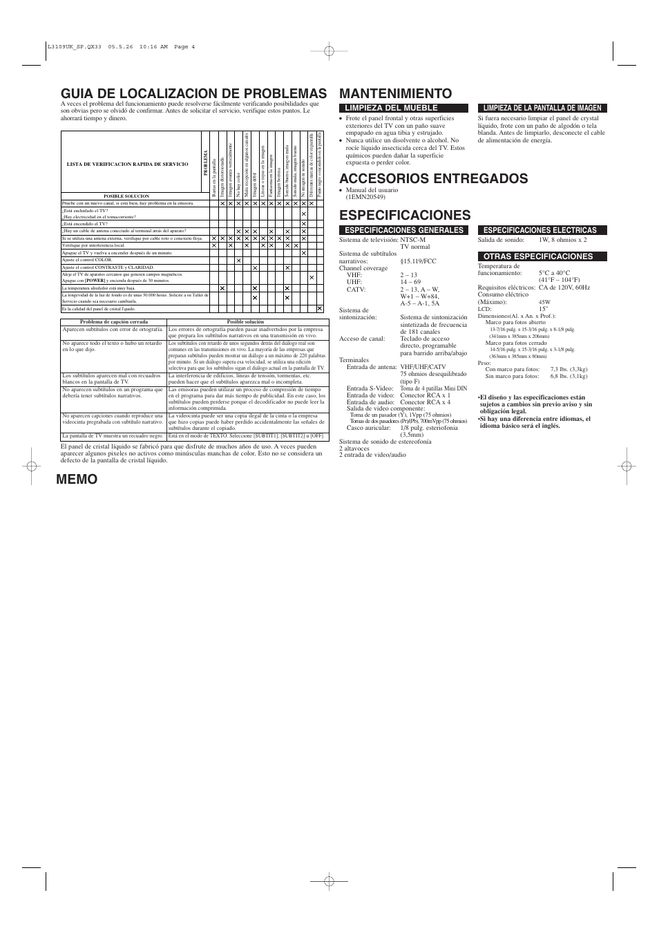 Accesorios entregados | Sylvania DVL515SLD User Manual | Page 8 / 8
