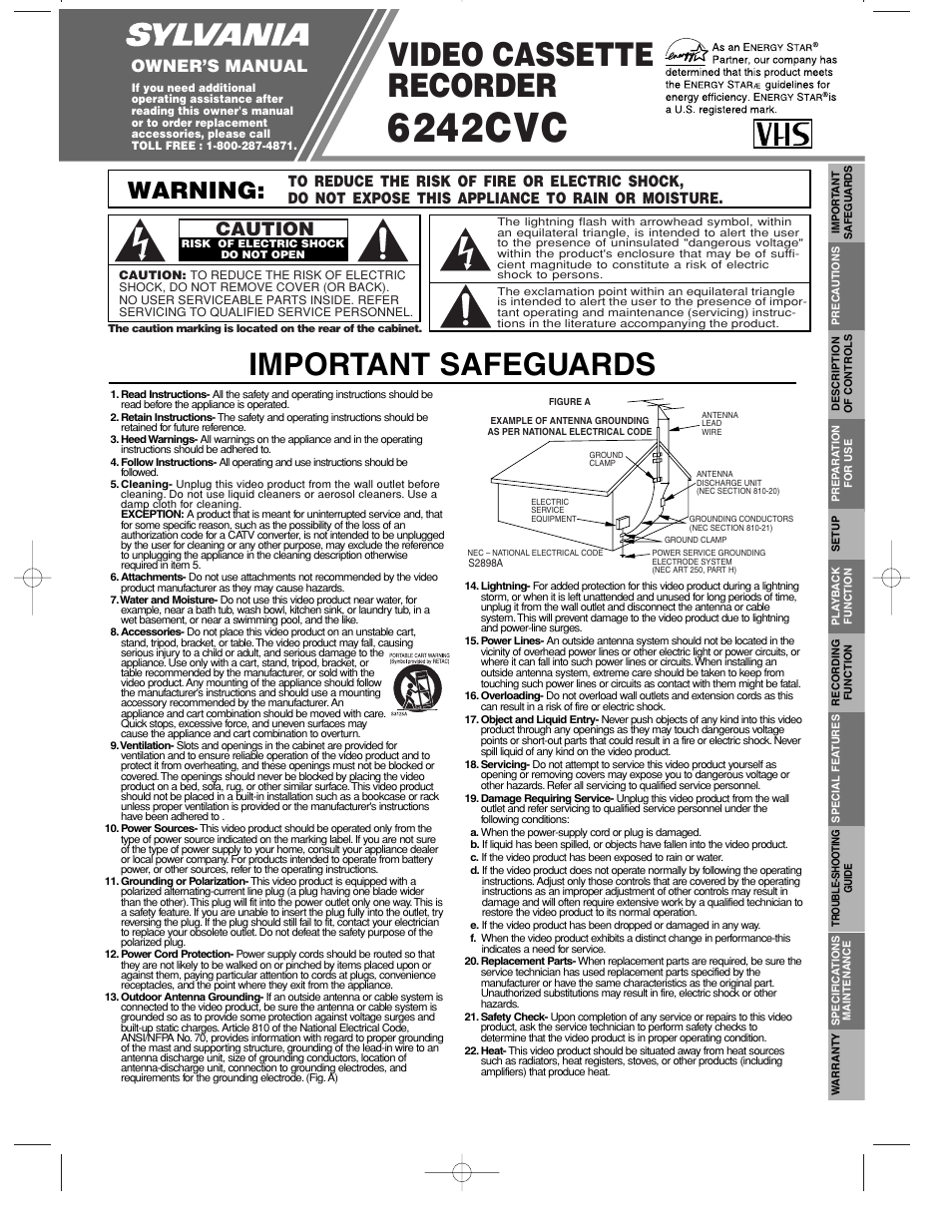 Sylvania 6242CVC User Manual | 8 pages