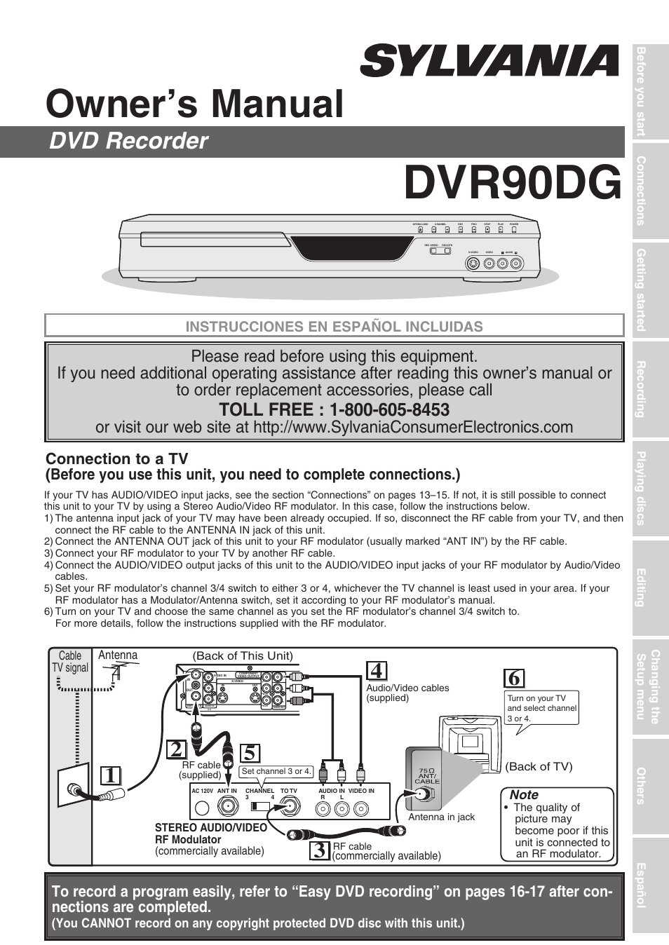 Sylvania DVR90DG User Manual | 82 pages