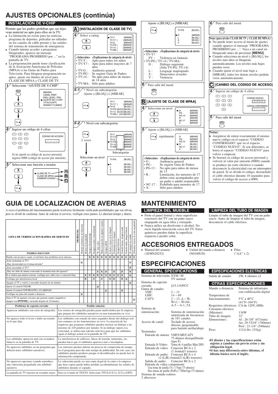 Accesorios entregados, Ab c | Sylvania 6432TF User Manual | Page 8 / 8