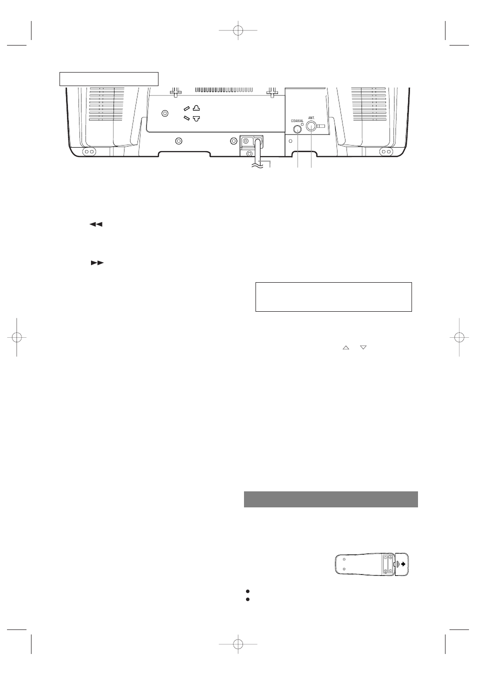 Installing the batteries, Tv/dvd rear view | Sylvania SRTD420 User Manual | Page 9 / 40