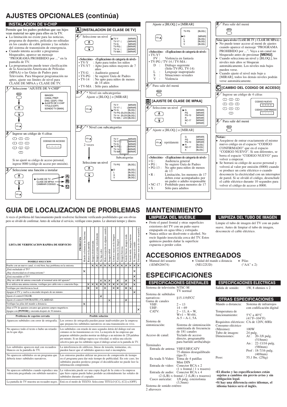 Accesorios entregados, Ab c | Sylvania 6424TFS User Manual | Page 8 / 8