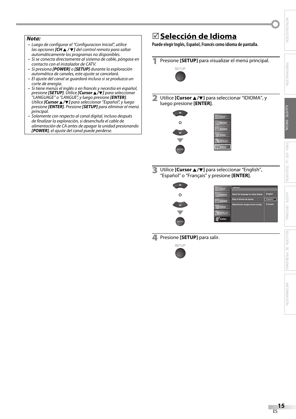 Selección de idioma | Sylvania LC320SS9 B User Manual | Page 53 / 76