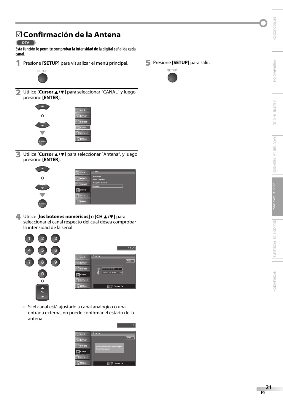 Confirmación de la antena | Sylvania LC320SS9 B User Manual | Page 59 / 76