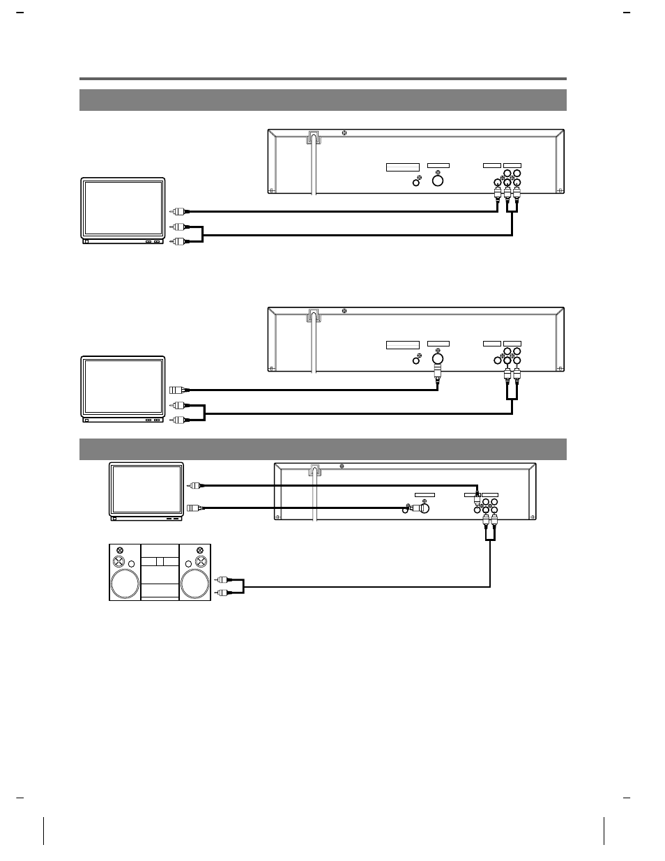Hookups, Connecting to a tv, Connecting to a stereo system | For tvs with s-video input jack, Fig. 1] [fig. 2] [fig. 3 | Sylvania DVL500A User Manual | Page 10 / 40
