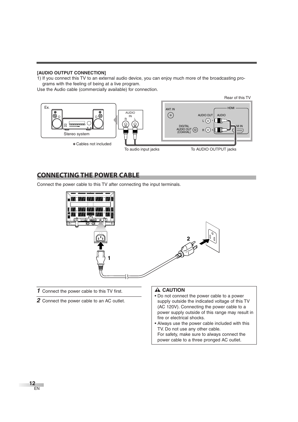 Connecting the power cable | Sylvania 6842THG User Manual | Page 12 / 78