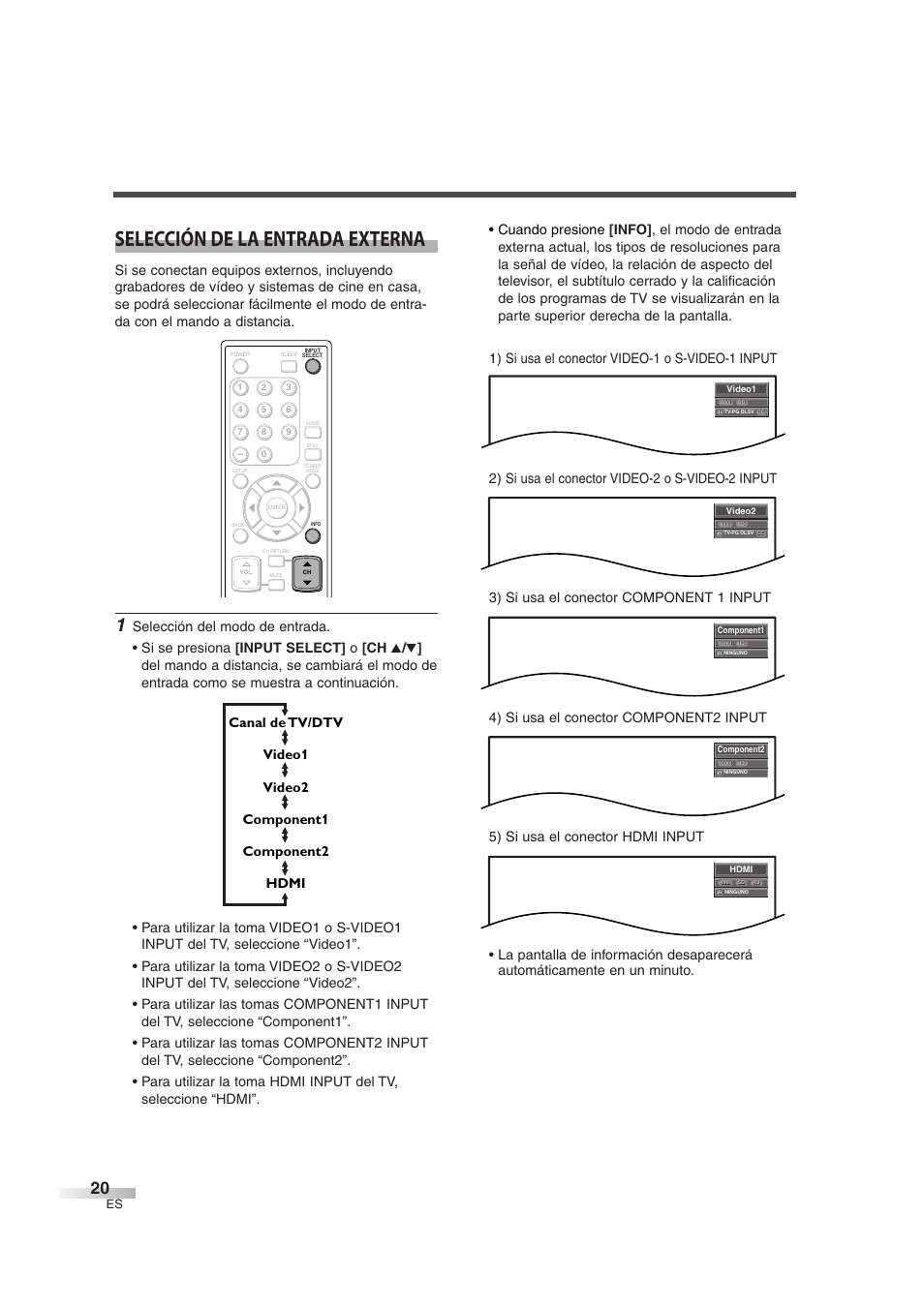 Selección de la entrada externa | Sylvania 6842THG User Manual | Page 58 / 78