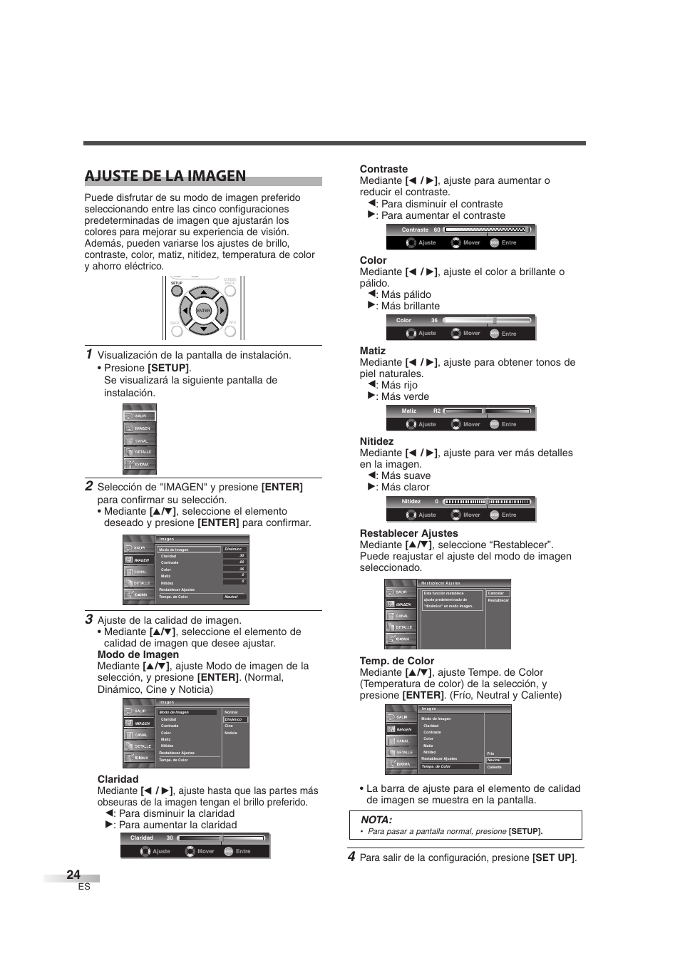 Ajuste de la imagen | Sylvania 6842THG User Manual | Page 62 / 78