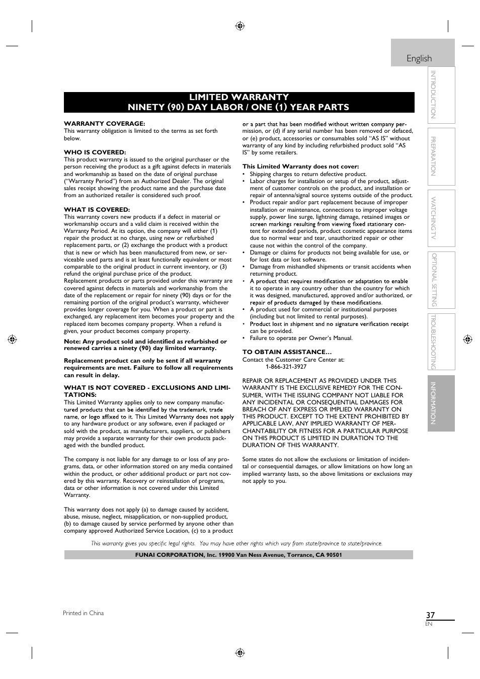 English | Sylvania LC190SL1 User Manual | Page 45 / 120