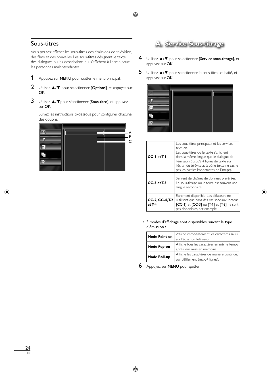 Sous-titres, A. service sous-titrage, A. service sous-titrage 4 | Sylvania LC190SL1 User Manual | Page 69 / 120