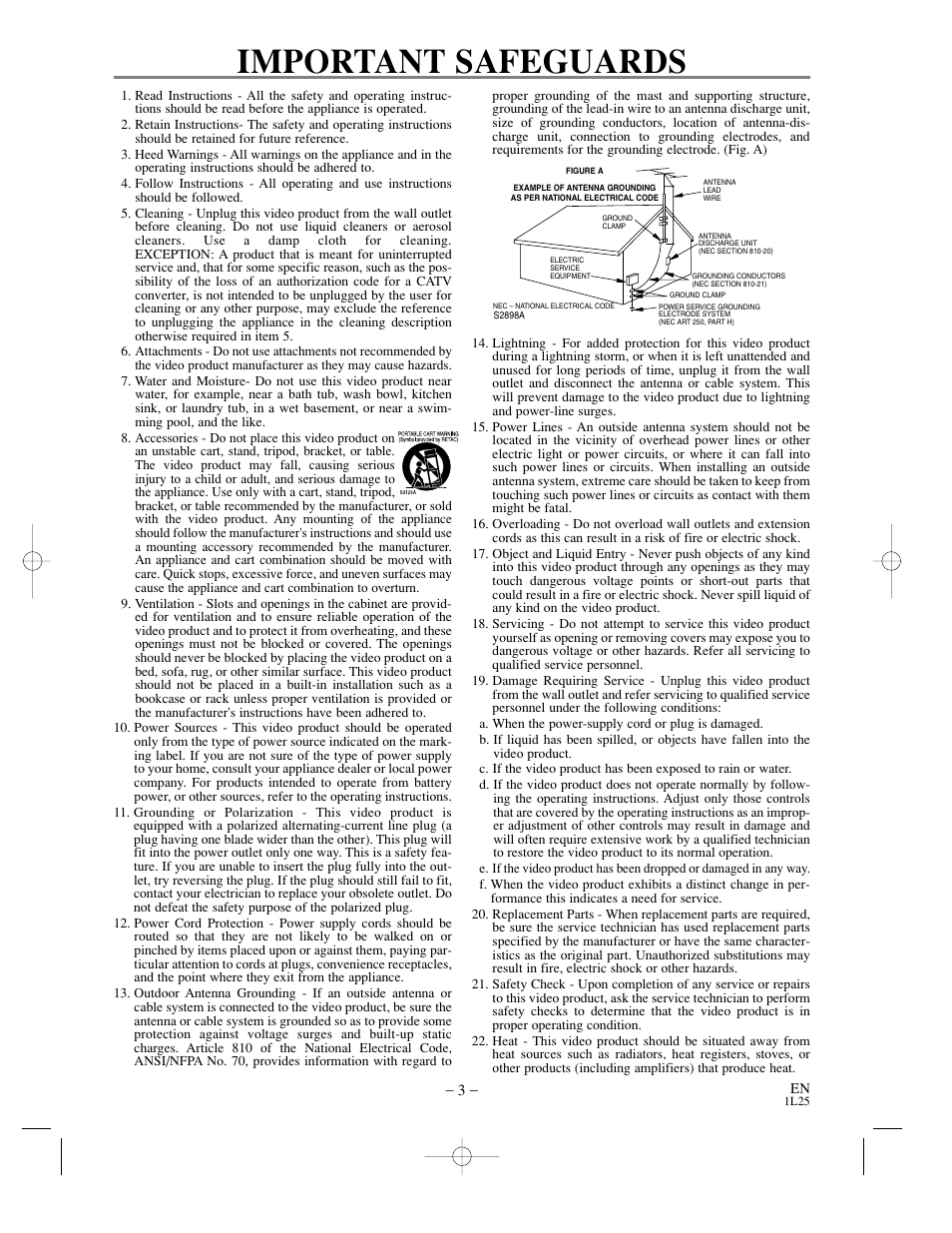 Important safeguards | Sylvania DVC800CC User Manual | Page 3 / 42