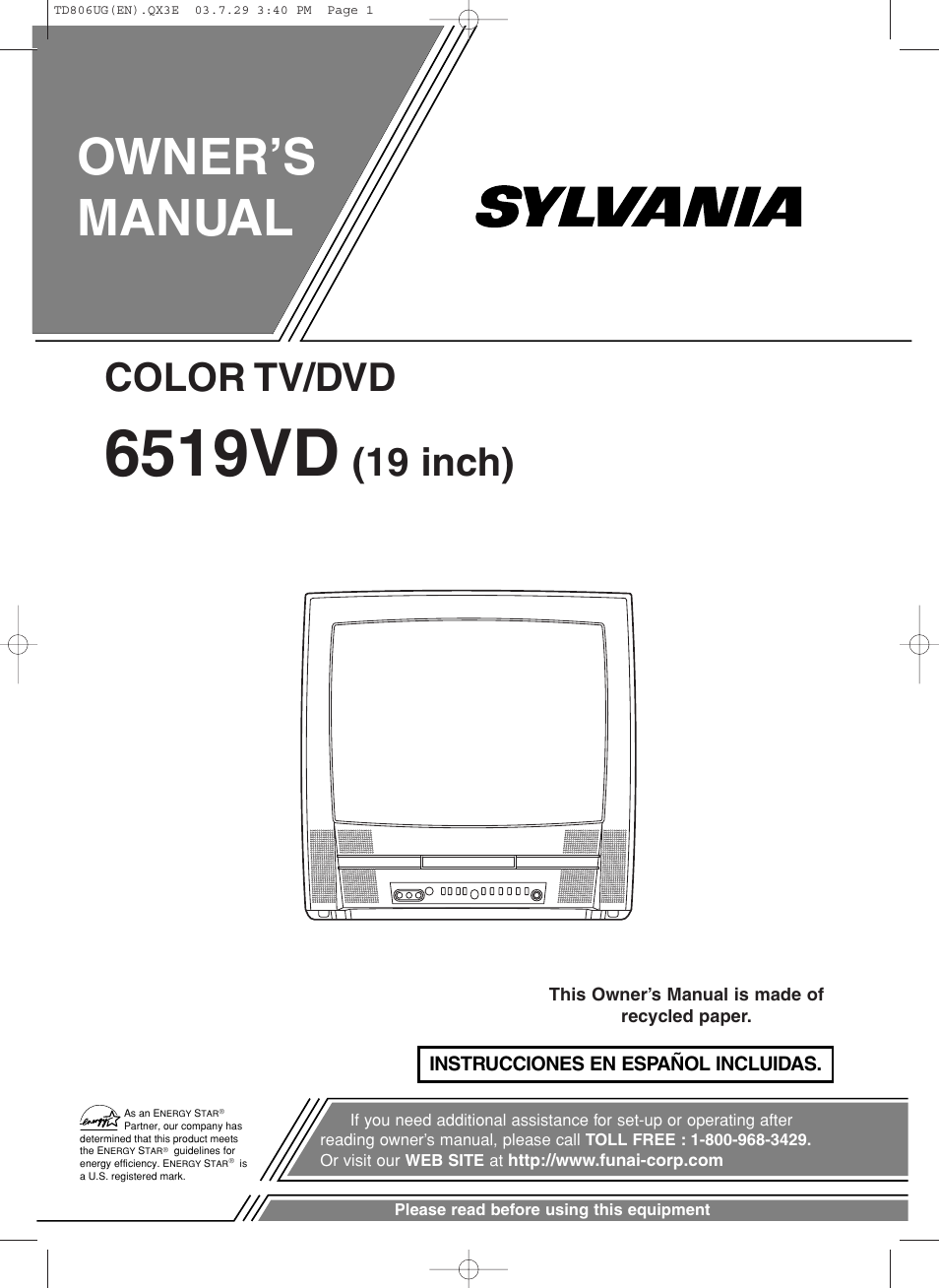 Sylvania 6519VD User Manual | 34 pages