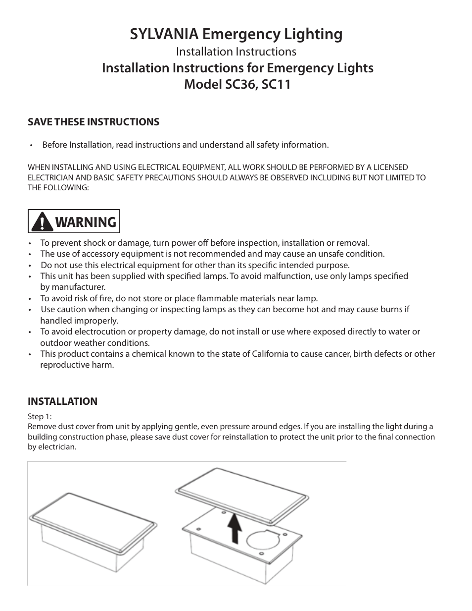 Sylvania SC11 User Manual | 3 pages